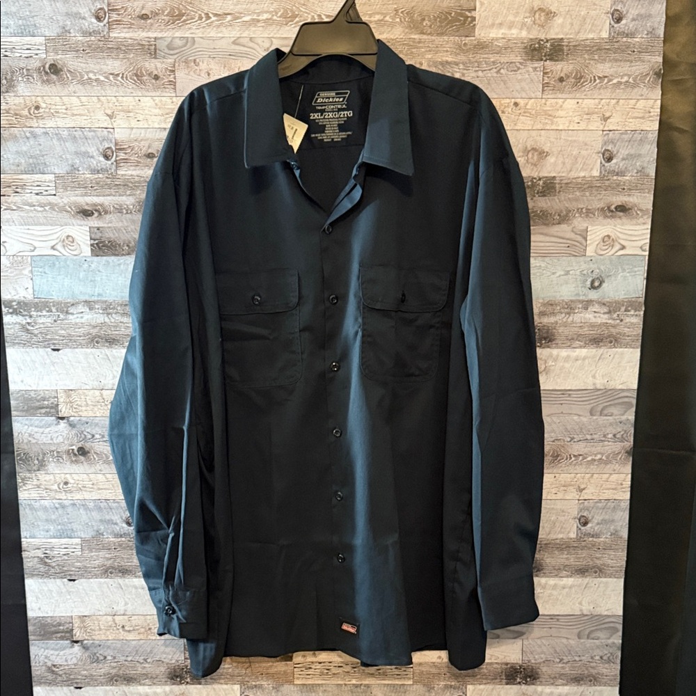 Dickies Dark Blue Button-Up Shirt 2XL
